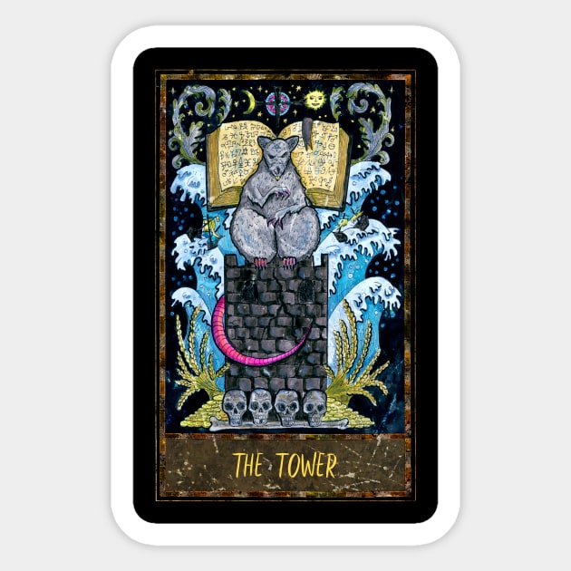 The Tower. Magic Gate Tarot Card Design. Sticker by Mystic Arts